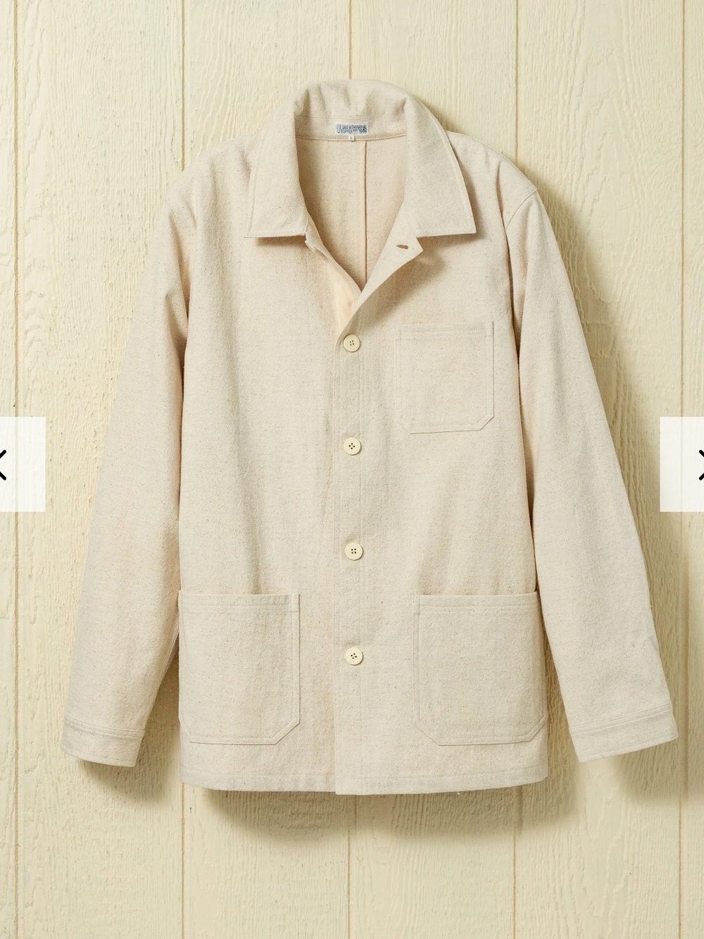 Quaker Marine Supply Co. French Workman's Jacket in Rustic Linen Cotton- S